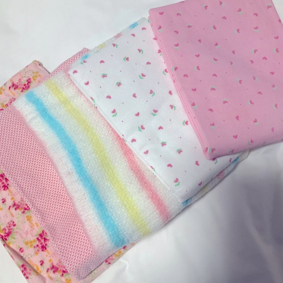 🆕 Sesame Beginnings Baby 2 Pack Flannel Receiving Blankets Plus 3 Used Blankets - Picture 7 of 8